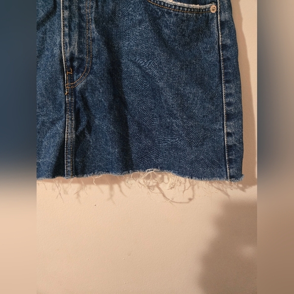 Zara Cutoff Jean Mini Skirt Women Size Medium Distressed Denim - Picture 5 of 5